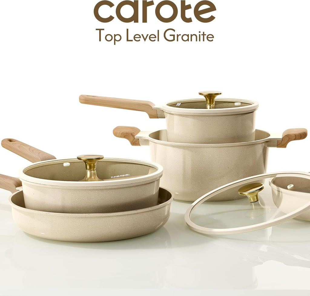 14Pcs Non Stick Ceramic Cookware Set PFAS and PFOA Free