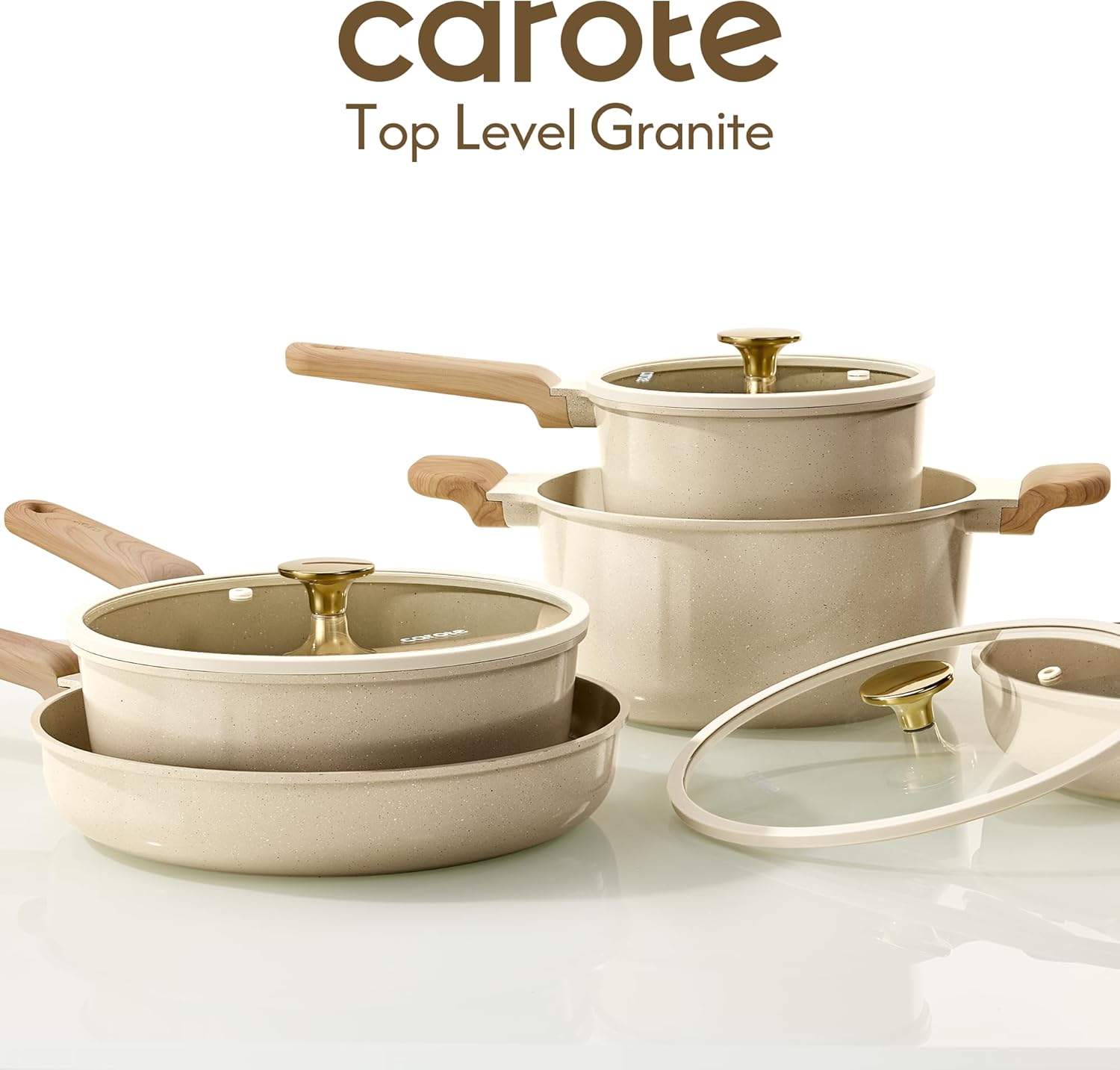 14Pcs Non Stick Ceramic Cookware Set PFAS and PFOA Free