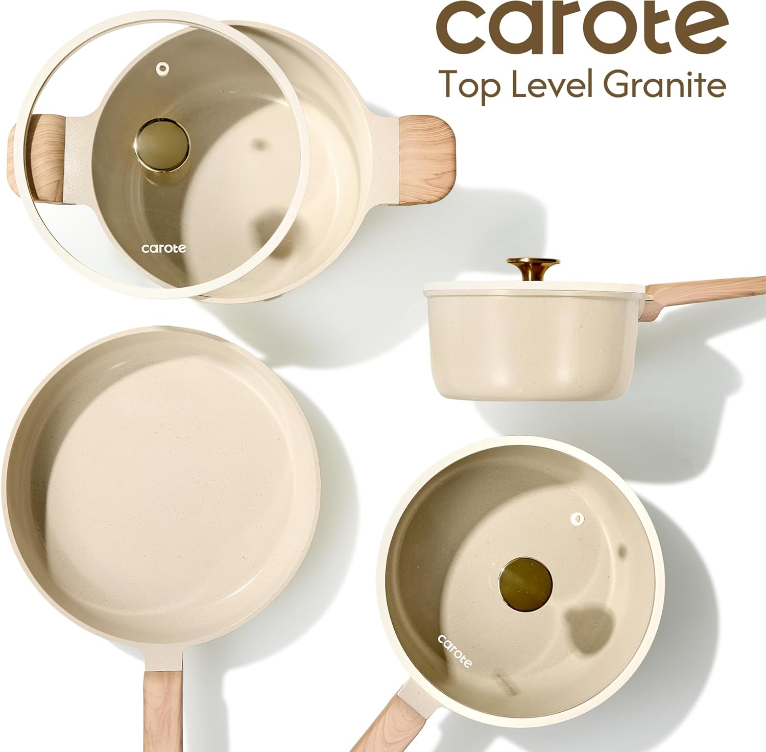 14Pcs Non Stick Ceramic Cookware Set PFAS and PFOA Free