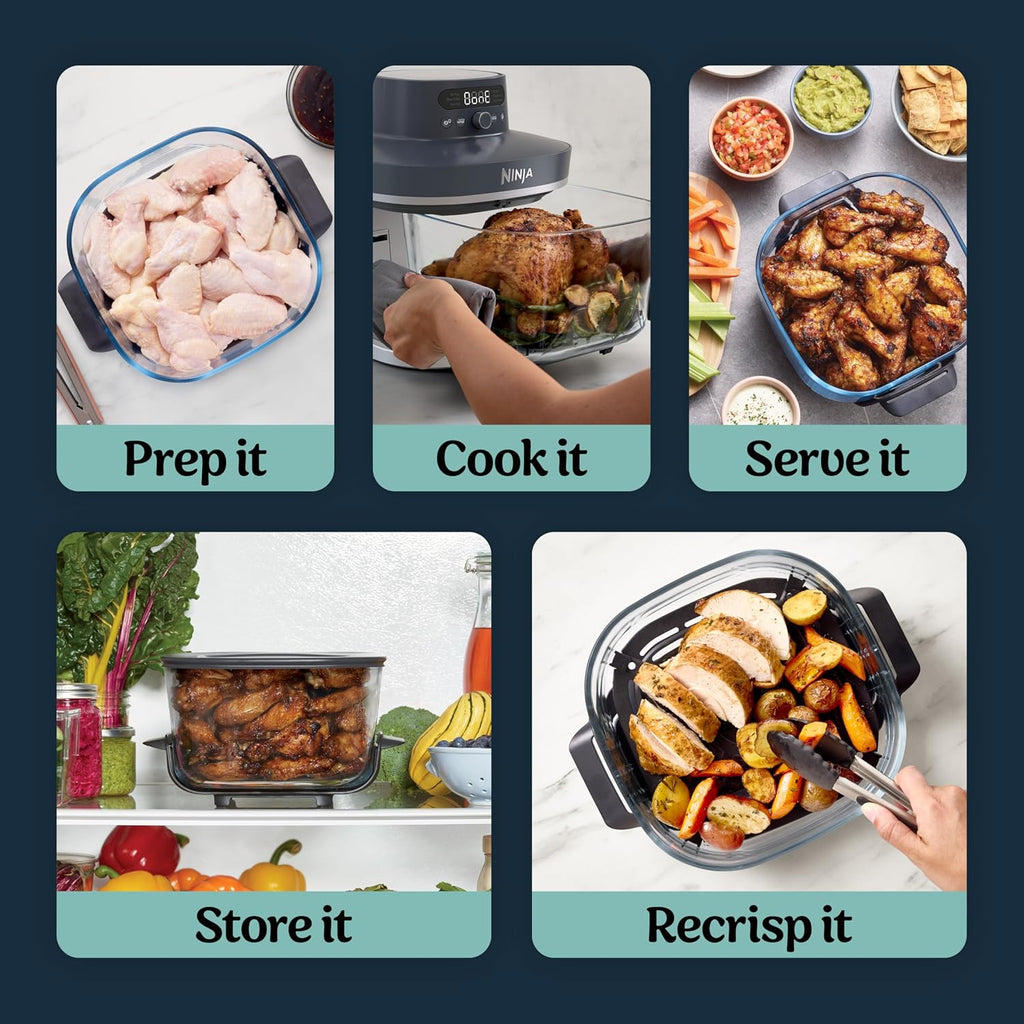 Ninja Crispi® Pro 6-in-1 Glass Countertop Air Fryer, Cyberspace