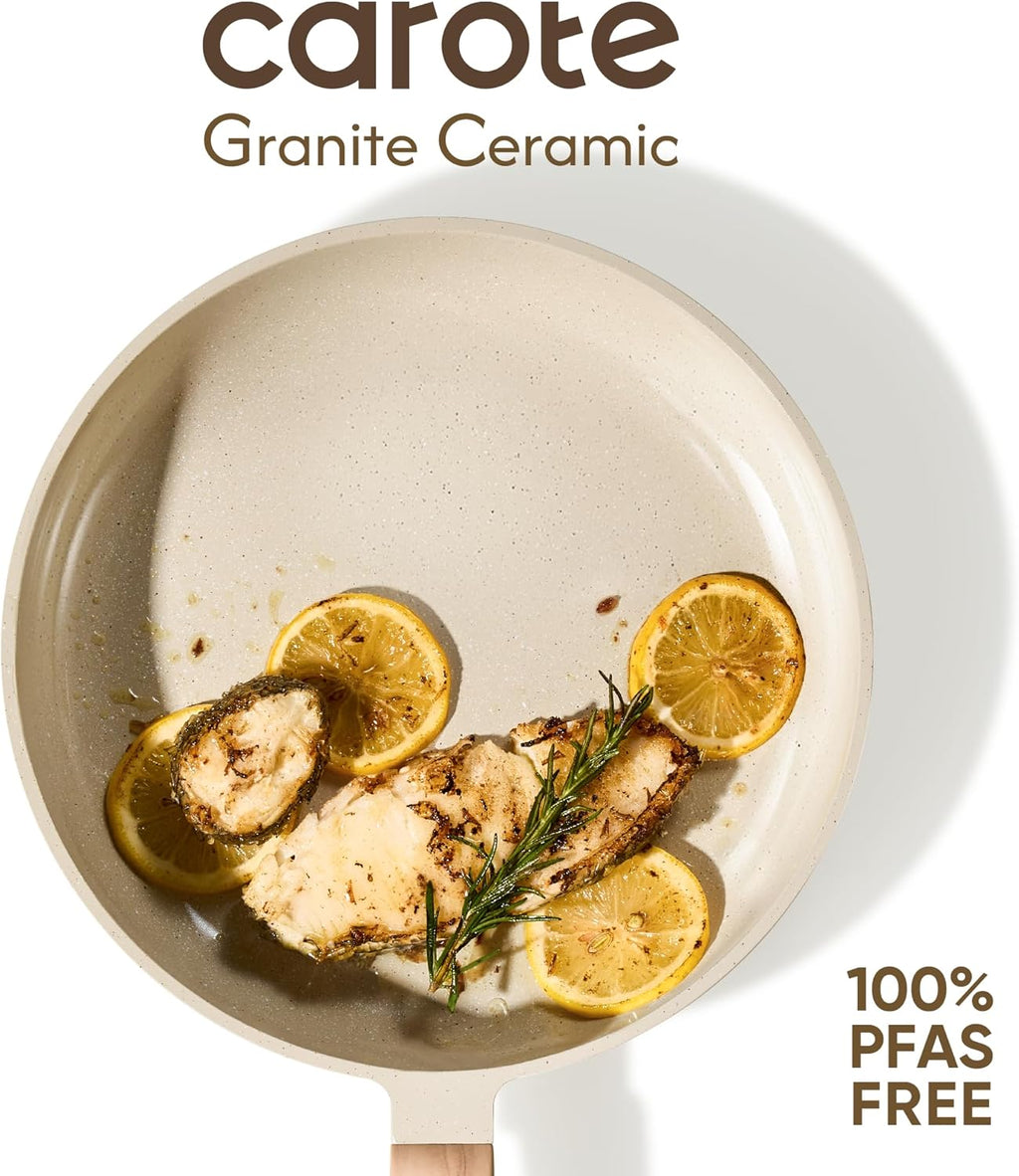 14Pcs Non Stick Ceramic Cookware Set PFAS and PFOA Free