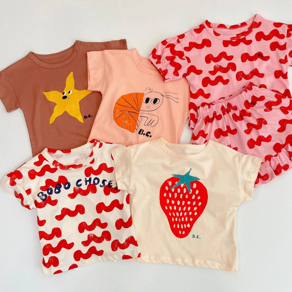 Baby T Shirt – Unisex Cotton Cartoon Kids Tee | Soft Summer Short Sleeve T-Shirts for Boys & Girls | Toddler Clothes USA