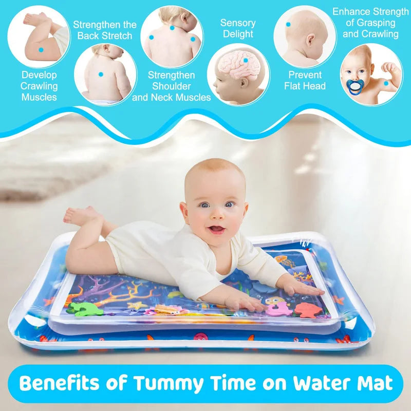 Inflatable Baby Water Mat for Tummy Time | Colorful Sensory Play Mat for Infants & Toddlers | PVC Leak-Proof Early Development Toy Pad
