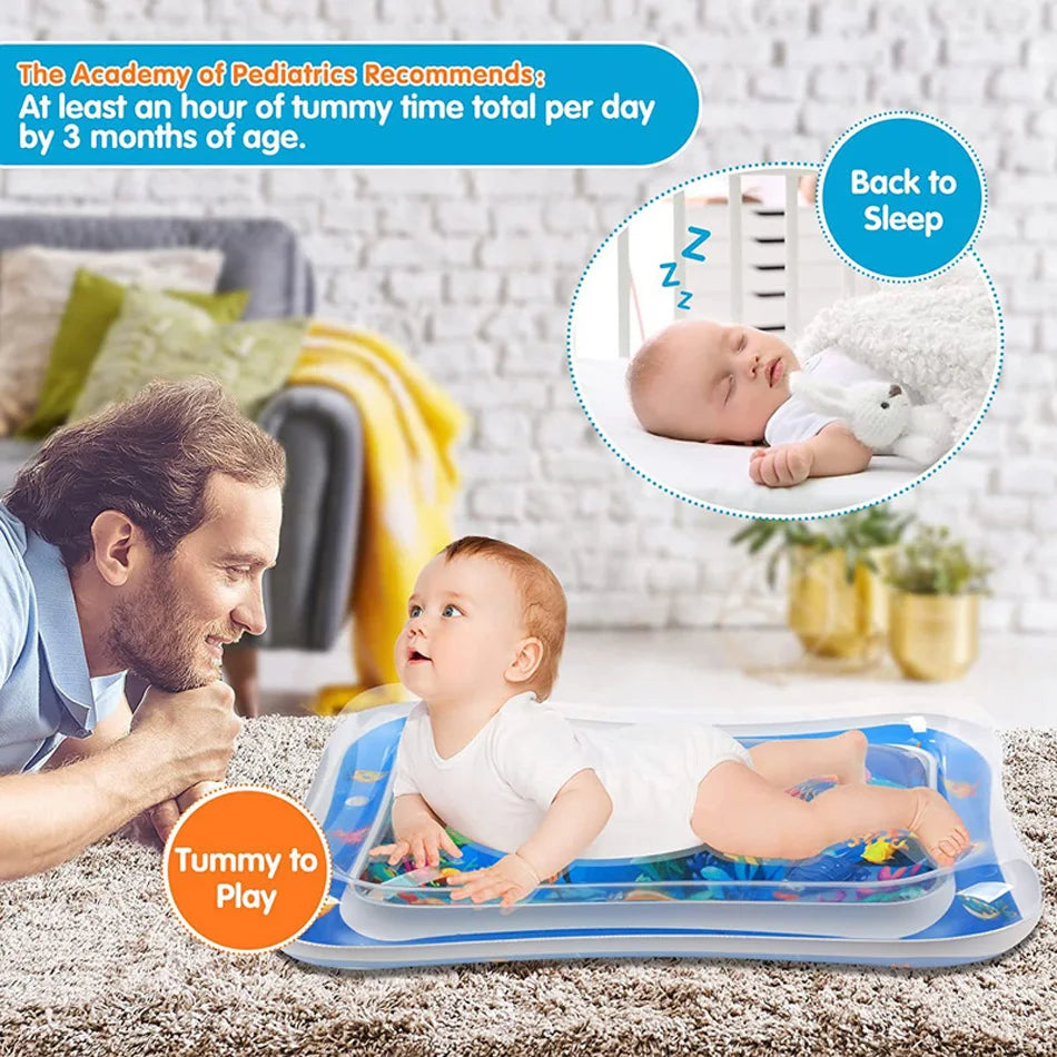 Inflatable Baby Water Mat for Tummy Time | Colorful Sensory Play Mat for Infants & Toddlers | PVC Leak-Proof Early Development Toy Pad