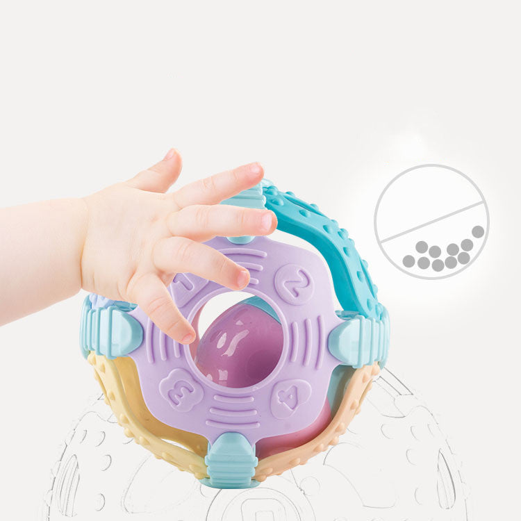 Tiny&Thrive 6 Month Old Baby Toys – Soft Glue Hand Bell & Sensory Ball