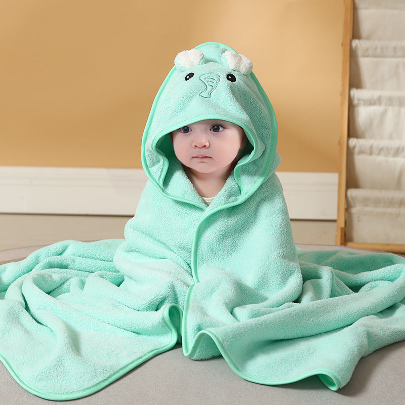 Tiny&Thrive Baby Bath Towels with Hood – Soft Cartoon Cotton Swaddle Blanket for Newborns