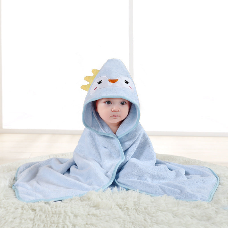 Tiny&Thrive Baby Bath Towels with Hood – Soft Cartoon Cotton Swaddle Blanket for Newborns