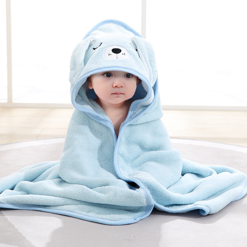 Tiny&Thrive Baby Bath Towels with Hood – Soft Cartoon Cotton Swaddle Blanket for Newborns