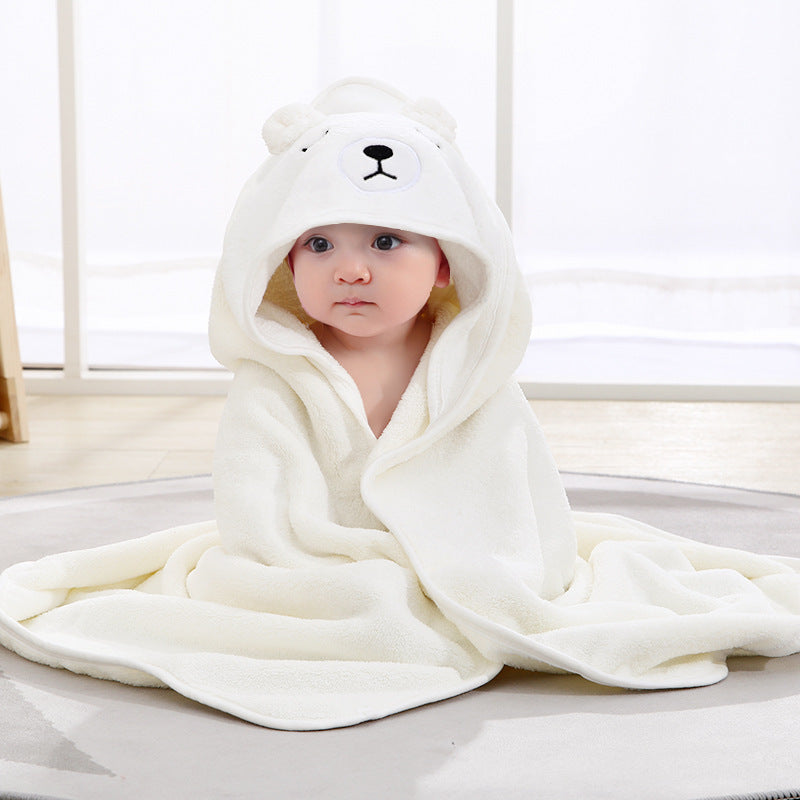 Tiny&Thrive Baby Bath Towels with Hood – Soft Cartoon Cotton Swaddle Blanket for Newborns