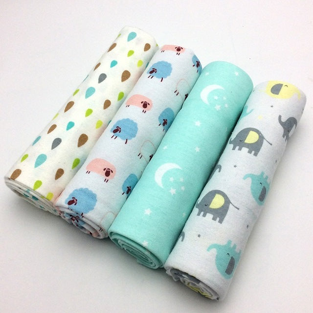 Tiny&Thrive Baby Bed Cover – 4-Piece Cotton Flannel Sheets, Soft & Comfortable 76x76cm