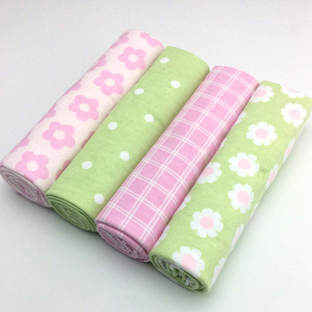 Tiny&Thrive Baby Bed Cover – 4-Piece Cotton Flannel Sheets, Soft & Comfortable 76x76cm