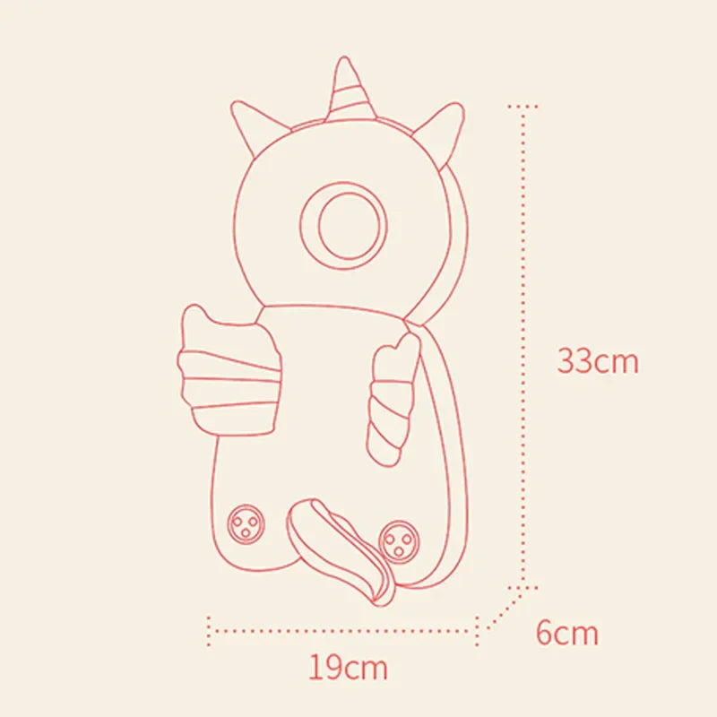 Baby Head Protector for Toddlers – Soft Safety Cushion for Walking, Anti-Fall Cartoon Pillow for Infant Head & Shoulder Protection (1-3Y)