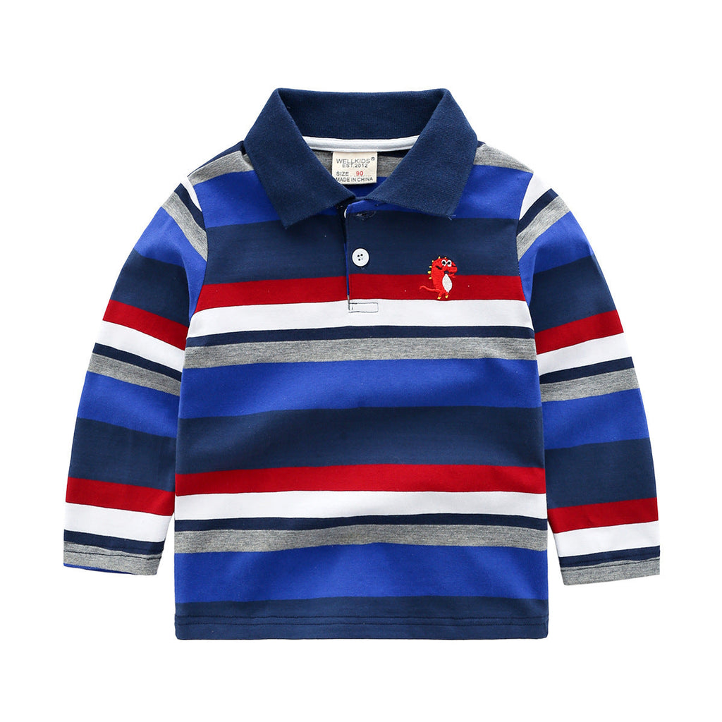 Tiny&Thrive Boys Striped Shirt Long Sleeve T Shirts – Soft Cotton Casual Wear