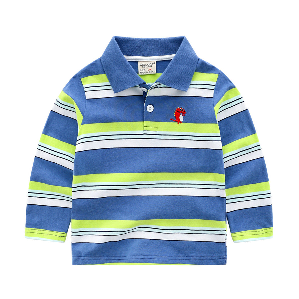 Tiny&Thrive Boys Striped Shirt Long Sleeve T Shirts – Soft Cotton Casual Wear