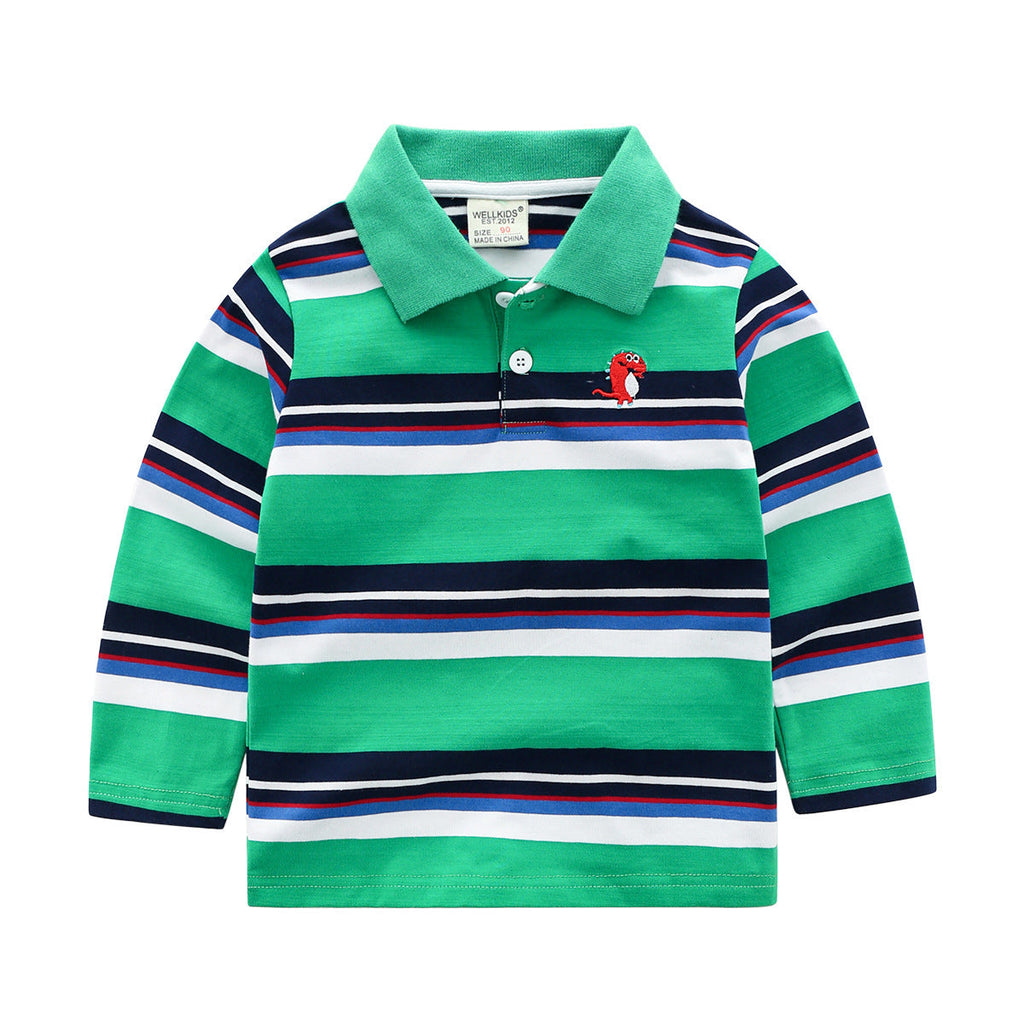 Tiny&Thrive Boys Striped Shirt Long Sleeve T Shirts – Soft Cotton Casual Wear