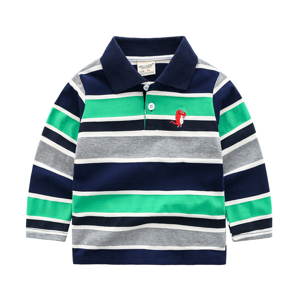 Tiny&Thrive Boys Striped Shirt Long Sleeve T Shirts – Soft Cotton Casual Wear