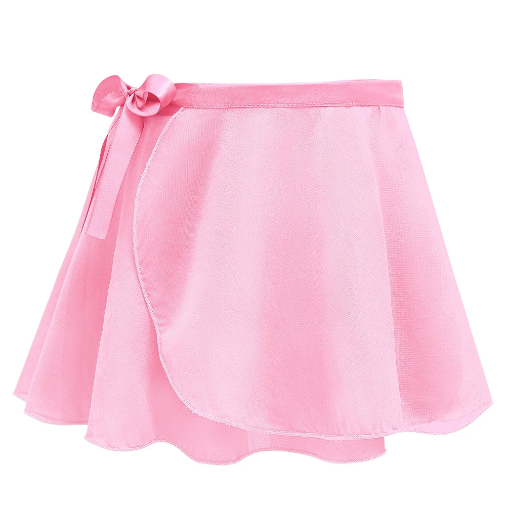 Long Sleeve Leotard for Girls – Ballet Dance Dress with Skirt | Cotton & Chiffon Gymnastics Outfit | Stage Costume for Practice & Performance