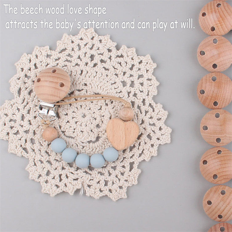 Tiny&Thrive Silicone Pacifier Clips – Infant Wooden Pacifiers Chain for Babies