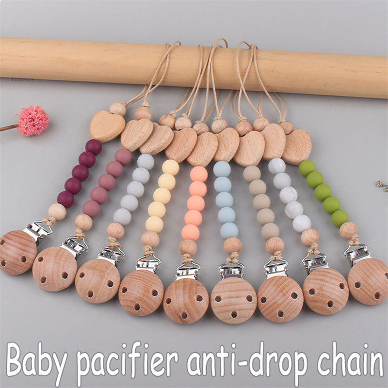 Tiny&Thrive Silicone Pacifier Clips – Infant Wooden Pacifiers Chain for Babies